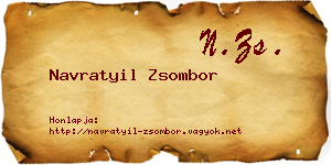 Navratyil Zsombor névjegykártya